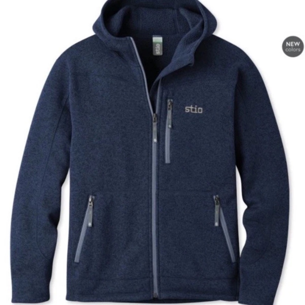 Stio Wilcox fleece hoodie mountain shadow heather men’s Size Small NWT - Picture 2 of 8
